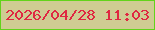 文字の大きさ：1、枠の色：62d31b、背景の色：cfcc93、文字の色：df2842 無料ブログパーツのブログ時計