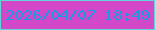 文字の大きさ：3、枠の色：62d4da、背景の色：d248c8、文字の色：159ce5 無料ブログパーツのブログ時計