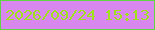 文字の大きさ：2、枠の色：62d544、背景の色：d887ef、文字の色：9fe21d 無料ブログパーツのブログ時計
