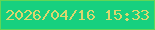 文字の大きさ：1、枠の色：62d656、背景の色：17d07f、文字の色：dbd66f 無料ブログパーツのブログ時計