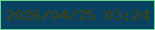 文字の大きさ：3、枠の色：62d692、背景の色：094260、文字の色：414410 無料ブログパーツのブログ時計