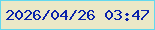 文字の大きさ：4、枠の色：62d8ee、背景の色：eae8c7、文字の色：0a22ab 無料ブログパーツのブログ時計