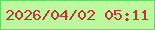 文字の大きさ：5、枠の色：62da66、背景の色：bef89e、文字の色：bd3539 無料ブログパーツのブログ時計