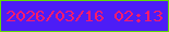 文字の大きさ：3、枠の色：62db02、背景の色：4d1df6、文字の色：fa1b6d 無料ブログパーツのブログ時計