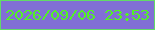文字の大きさ：2、枠の色：62db67、背景の色：816fd5、文字の色：52f224 無料ブログパーツのブログ時計