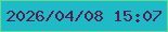 文字の大きさ：4、枠の色：62db91、背景の色：1ebac7、文字の色：50204e 無料ブログパーツのブログ時計
