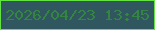 文字の大きさ：1、枠の色：62e340、背景の色：305660、文字の色：348541 無料ブログパーツのブログ時計