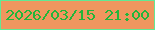 文字の大きさ：4、枠の色：62e894、背景の色：f0965f、文字の色：21b63a 無料ブログパーツのブログ時計