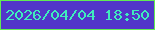 文字の大きさ：5、枠の色：62eb53、背景の色：5235c9、文字の色：3fedbd 無料ブログパーツのブログ時計