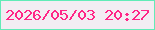 文字の大きさ：3、枠の色：62ebb7、背景の色：f3edf3、文字の色：ff2687 無料ブログパーツのブログ時計