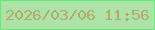 文字の大きさ：1、枠の色：62ec6f、背景の色：ade2a8、文字の色：b3ab68 無料ブログパーツのブログ時計