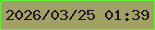 文字の大きさ：1、枠の色：62ef37、背景の色：a0a164、文字の色：281229 無料ブログパーツのブログ時計