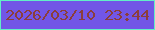 文字の大きさ：4、枠の色：62efc7、背景の色：7256e6、文字の色：8b3e3b 無料ブログパーツのブログ時計