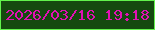 文字の大きさ：1、枠の色：62f24c、背景の色：15490f、文字の色：e111b3 無料ブログパーツのブログ時計