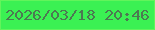 文字の大きさ：4、枠の色：62f45b、背景の色：3bf153、文字の色：4c7952 無料ブログパーツのブログ時計
