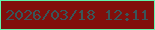 文字の大きさ：1、枠の色：62f5ac、背景の色：810f0c、文字の色：385659 無料ブログパーツのブログ時計
