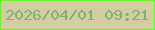 文字の大きさ：1、枠の色：62f628、背景の色：d3ce9f、文字の色：80b173 無料ブログパーツのブログ時計