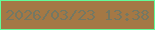 文字の大きさ：2、枠の色：62fc99、背景の色：a47845、文字の色：747863 無料ブログパーツのブログ時計