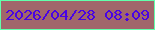 文字の大きさ：4、枠の色：62ffac、背景の色：a1666b、文字の色：4803e4 無料ブログパーツのブログ時計