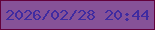 文字の大きさ：4、枠の色：63013c、背景の色：865298、文字の色：402ba0 無料ブログパーツのブログ時計