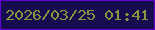 文字の大きさ：3、枠の色：6302d7、背景の色：150d4d、文字の色：86973e 無料ブログパーツのブログ時計