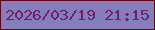 文字の大きさ：2、枠の色：63041b、背景の色：867dbb、文字の色：6d2268 無料ブログパーツのブログ時計