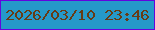 文字の大きさ：4、枠の色：6304de、背景の色：2599c9、文字の色：673b15 無料ブログパーツのブログ時計