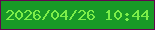 文字の大きさ：4、枠の色：630550、背景の色：189a26、文字の色：7cee49 無料ブログパーツのブログ時計