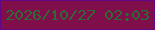 文字の大きさ：5、枠の色：630685、背景の色：7f0e4a、文字の色：2d6a34 無料ブログパーツのブログ時計