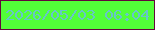 文字の大きさ：1、枠の色：63073c、背景の色：52ff38、文字の色：67c5ca 無料ブログパーツのブログ時計