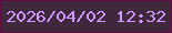 文字の大きさ：1、枠の色：630b43、背景の色：3f283c、文字の色：cf98fe 無料ブログパーツのブログ時計