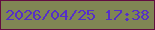 文字の大きさ：1、枠の色：630c41、背景の色：808654、文字の色：552fc8 無料ブログパーツのブログ時計