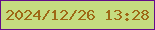 文字の大きさ：4、枠の色：630c8b、背景の色：c5dc80、文字の色：9e6915 無料ブログパーツのブログ時計
