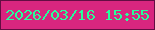 文字の大きさ：3、枠の色：630d43、背景の色：d8267f、文字の色：26ff9c 無料ブログパーツのブログ時計