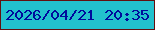 文字の大きさ：5、枠の色：630f0e、背景の色：22c1cd、文字の色：000b9c 無料ブログパーツのブログ時計
