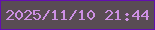 文字の大きさ：2、枠の色：630faf、背景の色：594c54、文字の色：cd90e4 無料ブログパーツのブログ時計