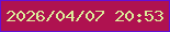 文字の大きさ：4、枠の色：630fd6、背景の色：af1250、文字の色：dcec99 無料ブログパーツのブログ時計