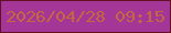文字の大きさ：2、枠の色：631025、背景の色：a33696、文字の色：c46740 無料ブログパーツのブログ時計