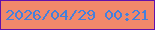 文字の大きさ：3、枠の色：6310ab、背景の色：f1886b、文字の色：4480dc 無料ブログパーツのブログ時計