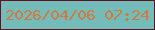 文字の大きさ：4、枠の色：631221、背景の色：73bcb9、文字の色：cf7a3f 無料ブログパーツのブログ時計