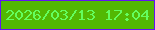 文字の大きさ：2、枠の色：6313f2、背景の色：52b803、文字の色：64fd5e 無料ブログパーツのブログ時計