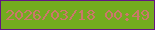 文字の大きさ：1、枠の色：631584、背景の色：73ab1f、文字の色：cb776b 無料ブログパーツのブログ時計