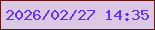 文字の大きさ：5、枠の色：631617、背景の色：dbc8e4、文字の色：6630fb 無料ブログパーツのブログ時計