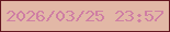 文字の大きさ：3、枠の色：631621、背景の色：e2b8a6、文字の色：cf7ea3 無料ブログパーツのブログ時計