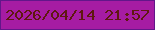 文字の大きさ：1、枠の色：63168a、背景の色：a61ca3、文字の色：5f1810 無料ブログパーツのブログ時計