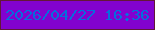 文字の大きさ：3、枠の色：631738、背景の色：8202cf、文字の色：056edd 無料ブログパーツのブログ時計
