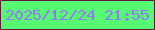 文字の大きさ：2、枠の色：63193d、背景の色：58f972、文字の色：9479ff 無料ブログパーツのブログ時計