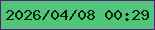 文字の大きさ：2、枠の色：63197b、背景の色：51c67a、文字の色：072803 無料ブログパーツのブログ時計