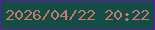 文字の大きさ：1、枠の色：6319a6、背景の色：144d45、文字の色：c1796c 無料ブログパーツのブログ時計