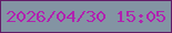 文字の大きさ：1、枠の色：631b68、背景の色：8394a3、文字の色：b022af 無料ブログパーツのブログ時計